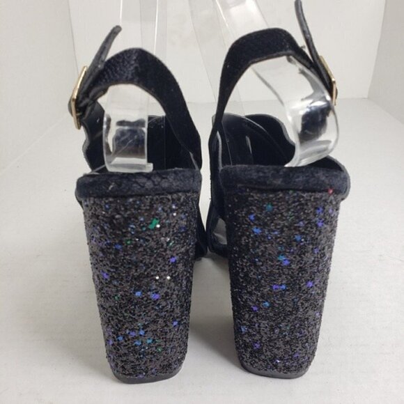 Hotsoles Open Toe Slingback Buckle Sparkle Heels 7 - Picture 6 of 9